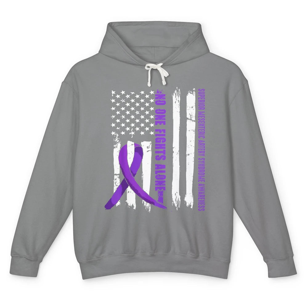 Superior Mesenteric Artery Syndrome Flag No One Fight Alone Unisex Lightweight Hoodie