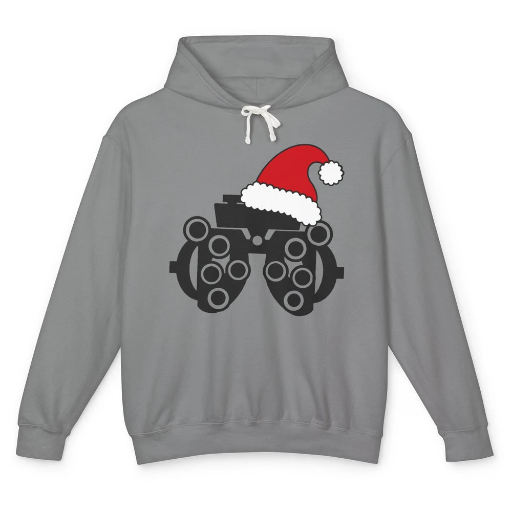 Funny Phoropter Santa Hat Optometrist Optician Christmas Unisex Lightweight Hoodie