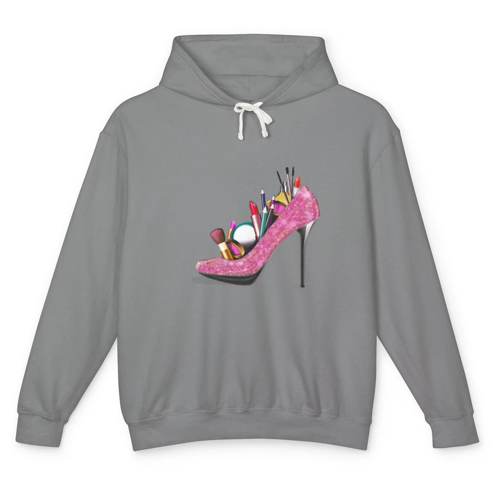 Woman High Heel Stilettos Makeup Artist Girly Lipstick Brush Unisex Lightweight Hoodie