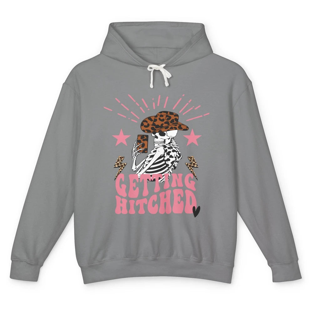 Leopard Skeleton Cowgirl Selfie Bachelorette Western Country Unisex Lightweight Hoodie