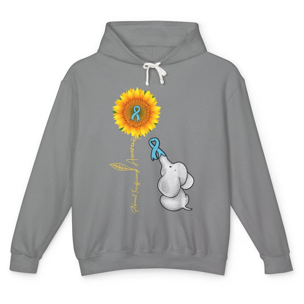 Adrenal Insufficiency Awareness Baby Elephant Sunflower Unisex Lightweight Hoodie