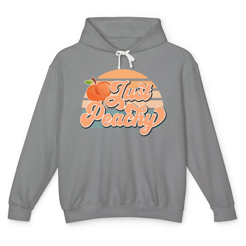 Just Peachy Vintage Peach Summer Fruits Peach Farmers Unisex Lightweight Hoodie