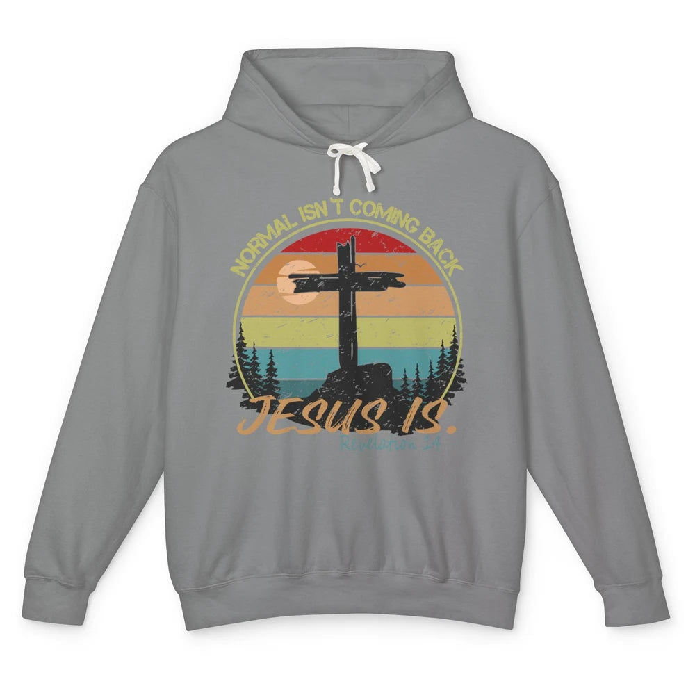 Vintage Normal Isn't Coming Back Jesus is Christian Western Unisex Lightweight Hoodie