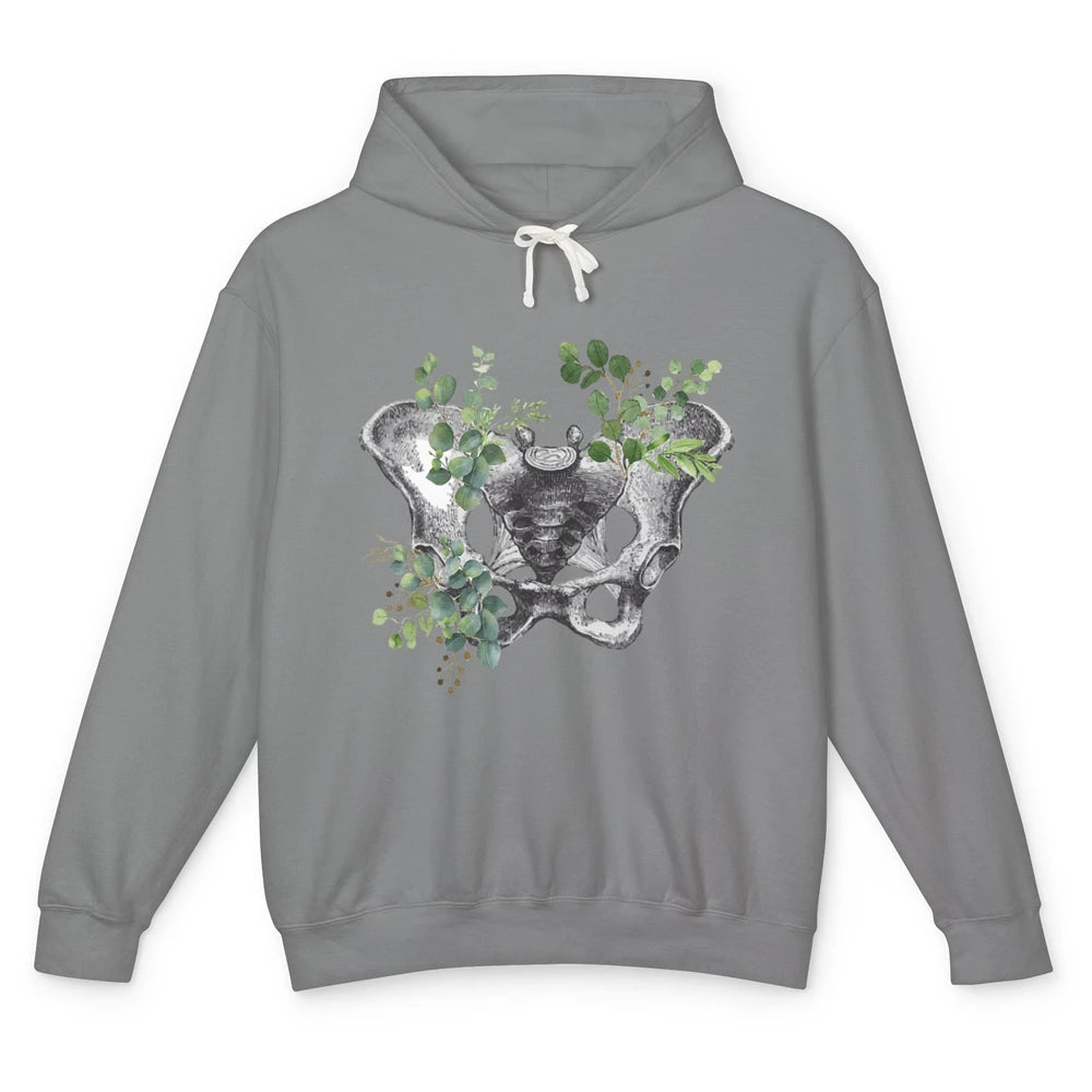 Floral Anatomical Pelvis Skeleton Doctor Medical Botanical Unisex Lightweight Hoodie