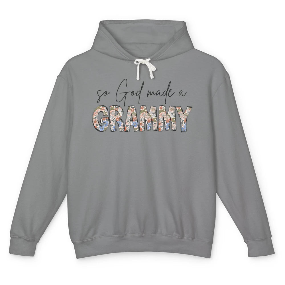 Floral Boho So God Made A Grammy Grandmother Mothers Day Unisex Lightweight Hoodie