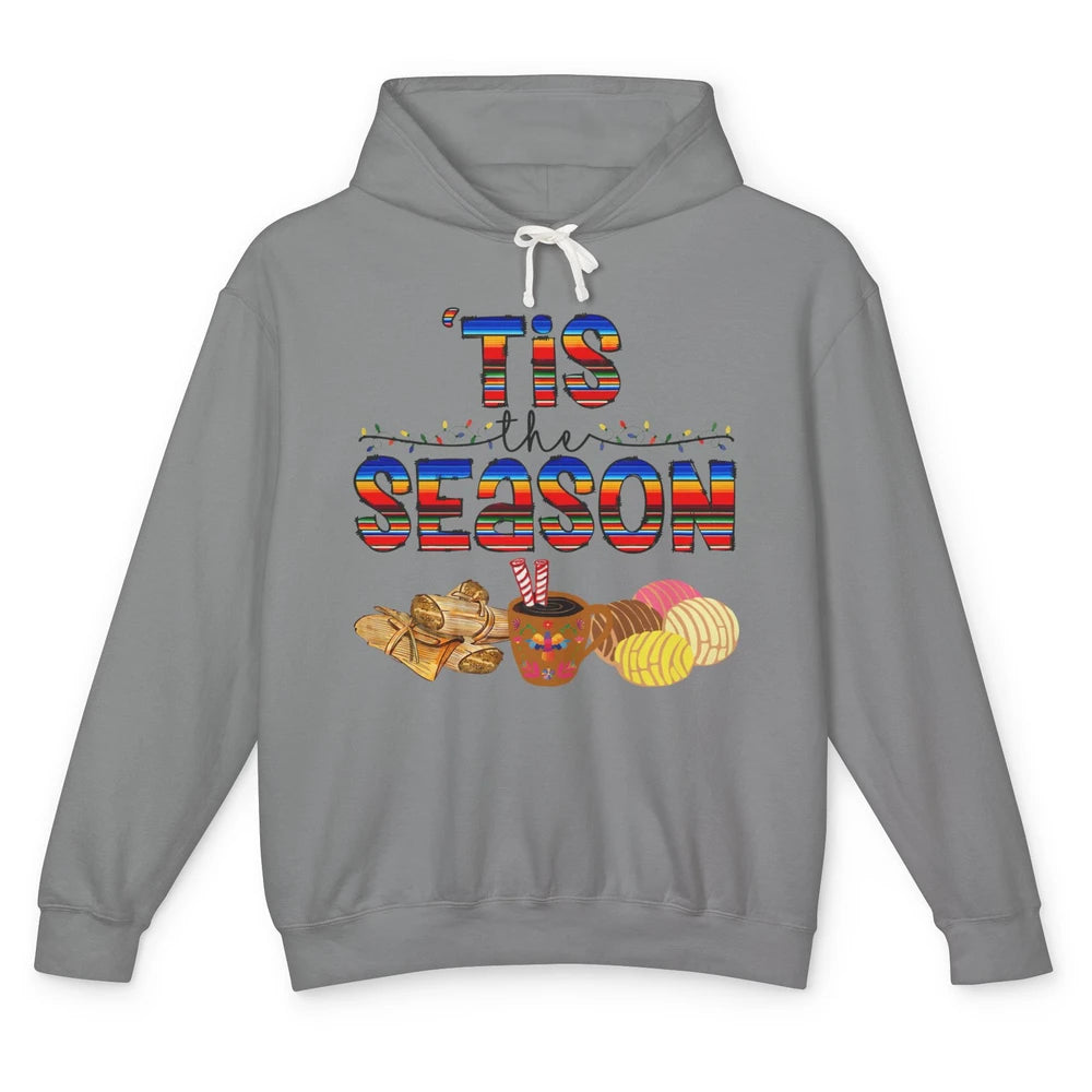 Tis The Season Mexican Christmas Concha Tamale Sweet Bread Unisex Lightweight Hoodie