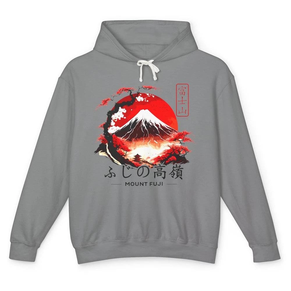 Vintage Sunset Mount Fuji The Highest Mountain In Japan Unisex Lightweight Hoodie