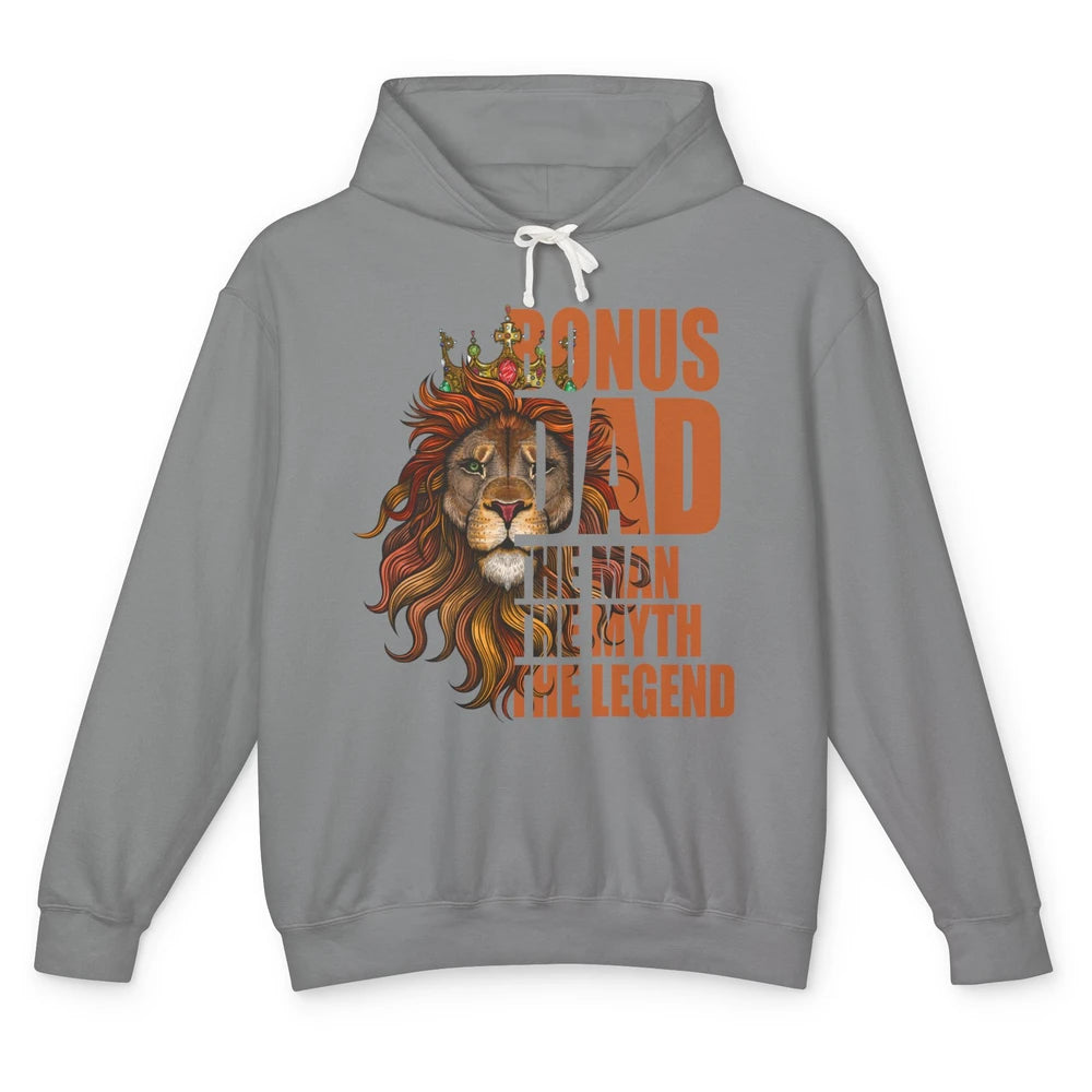 Vintage Lion Bonus Dad The Man The Myth The Legend Dad Gift Unisex Lightweight Hoodie