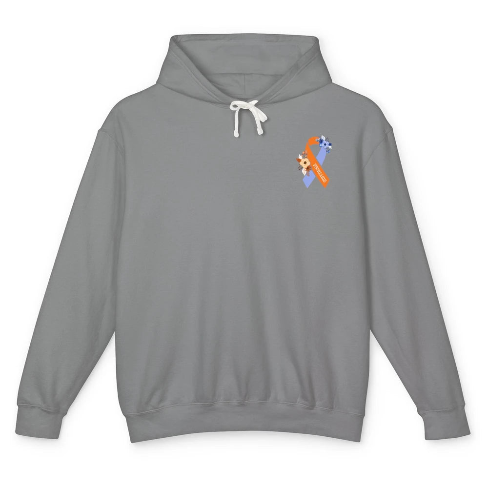 Psoriasis Awareness Floral Ribbon Rainbow Skin Diseases Unisex Lightweight Hoodie