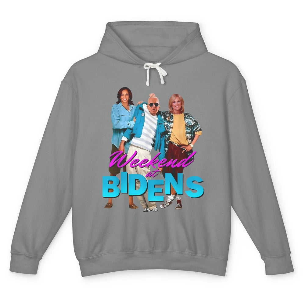 Weekend At Biden's Funny Joe Biden Anti Liberals Anti Biden Unisex Lightweight Hoodie