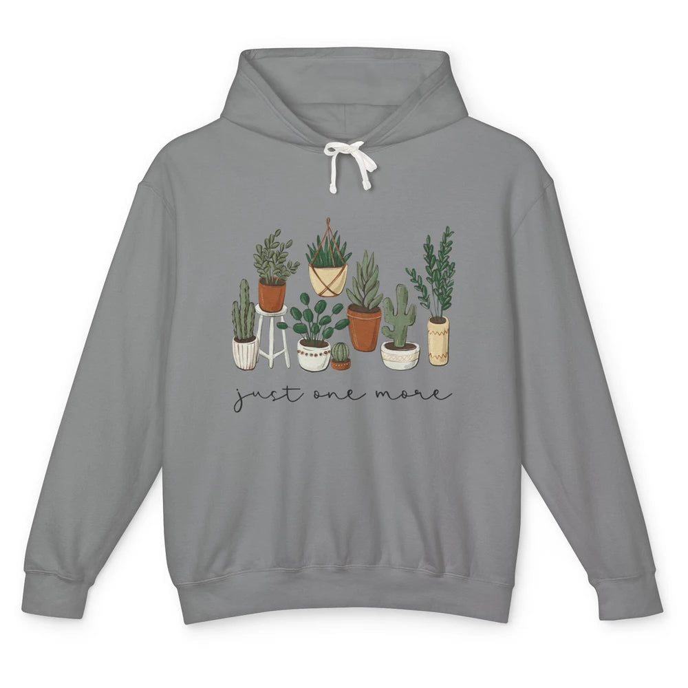 Just One More Retro Plants Botanical Gardening Lovers Gift Unisex Lightweight Hoodie