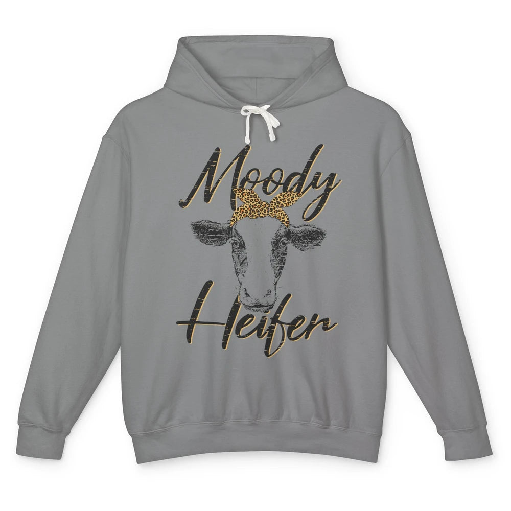 Funny Heifer Retro Bandana Moody Heifer Farmer Cow Lovers Unisex Lightweight Hoodie