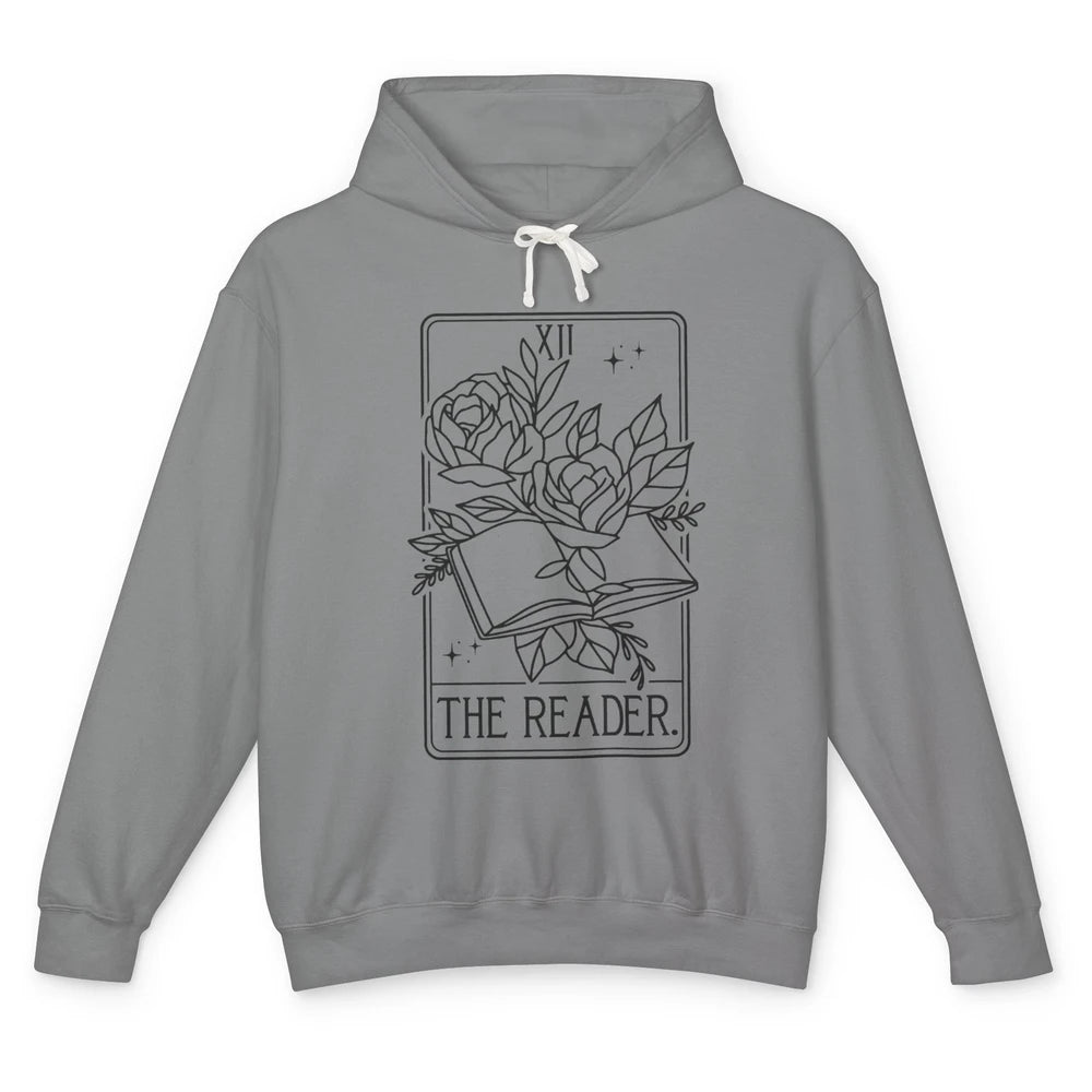 The Reader Tarot Card Mystic Floral Bookish Gothic Aesthetic Unisex Lightweight Hoodie