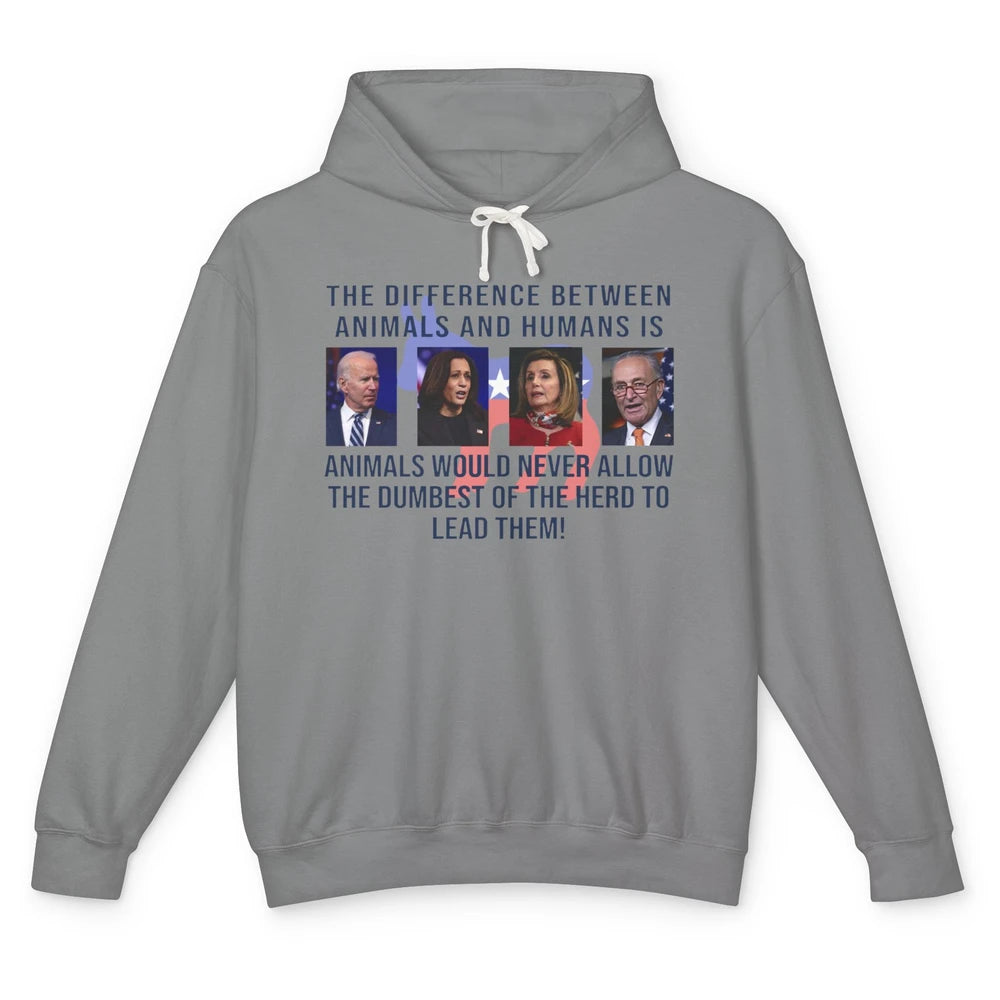 Funny Anti Biden Never Allow The Dumbest To Lead Democrats Unisex Lightweight Hoodie