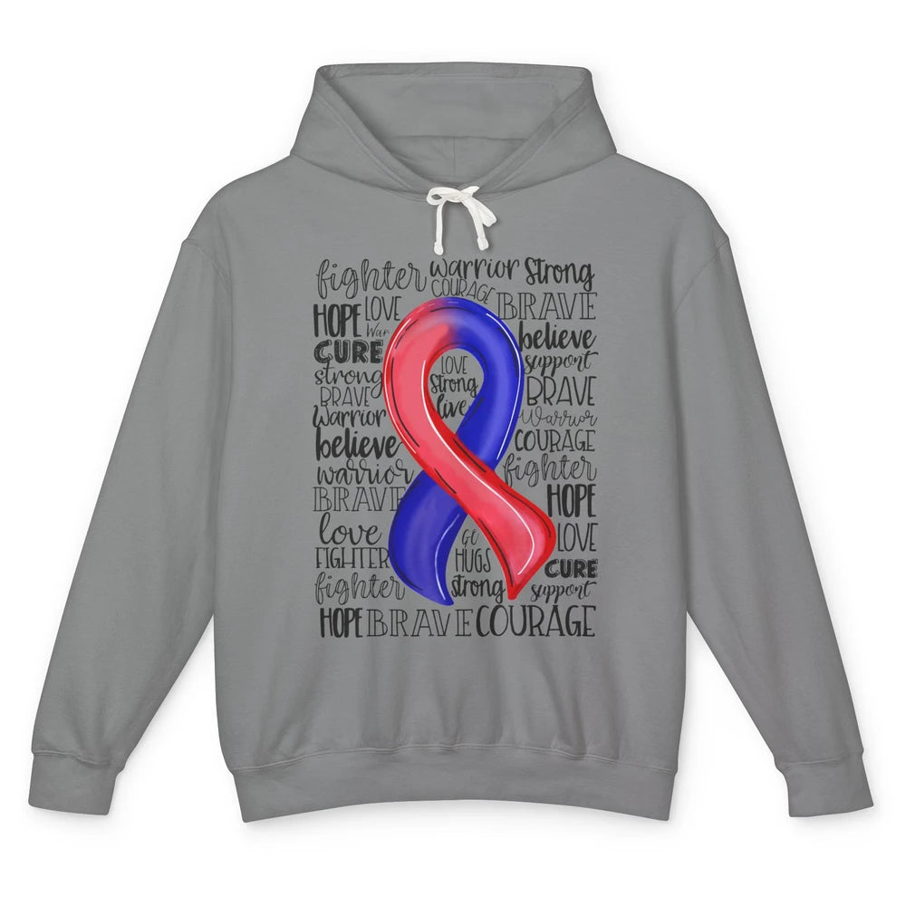 CHD Congenital Heart Disease Awareness Red And Blue Ribbon Unisex Lightweight Hoodie