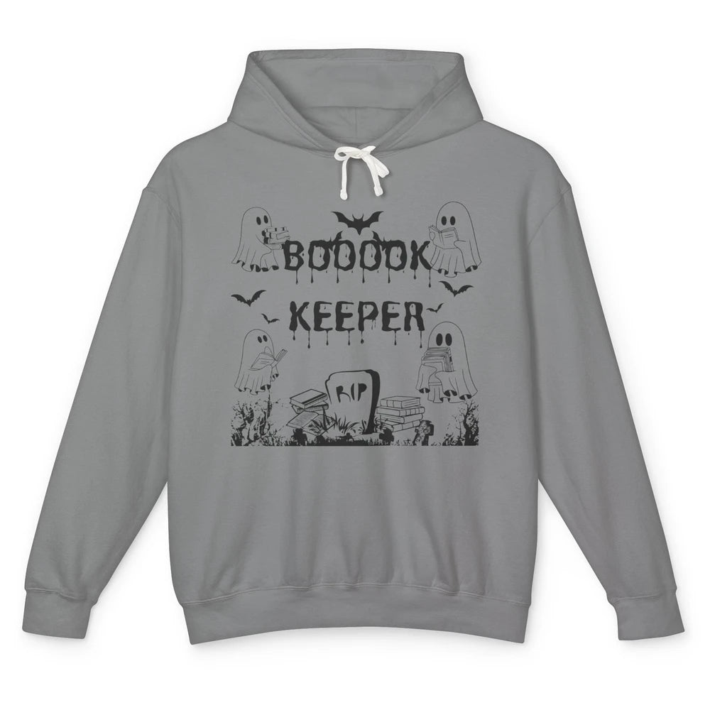 Ghost Reading Bookkeeper Librarian Halloween Book Lover Gift Unisex Lightweight Hoodie