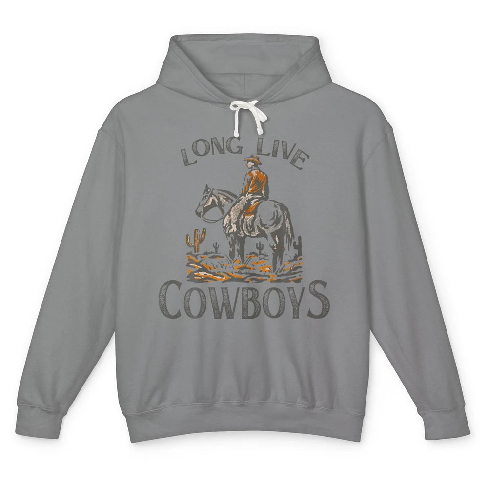 Desert Cowboy Retro Riding Horse Howdy Western Country Rodeo Unisex Lightweight Hoodie