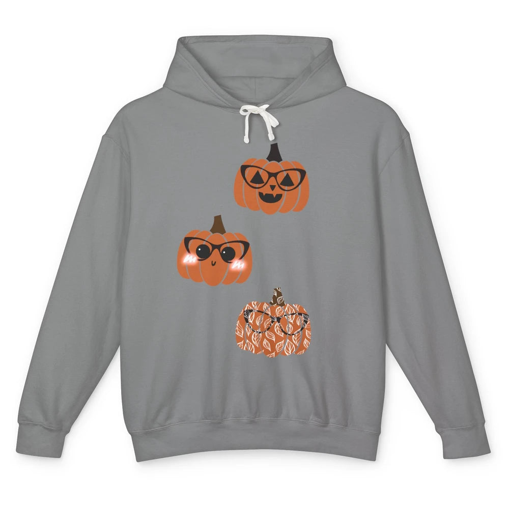 Three Pumpkin Eyeglasses Optician Life Halloween Optometrist Unisex Lightweight Hoodie