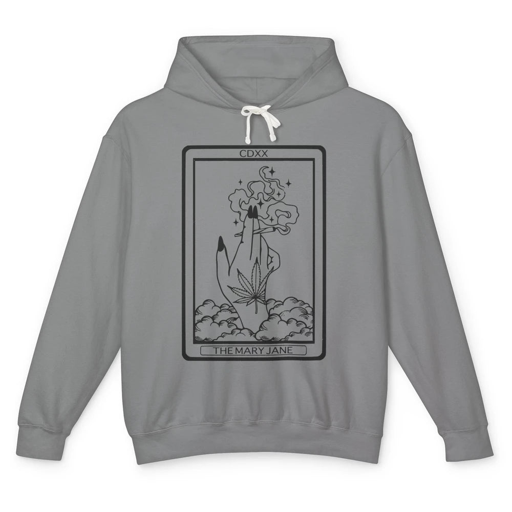 Vintage Weed Mary Jane Tarot Card Weed Smoker Smoking Lady Unisex Lightweight Hoodie