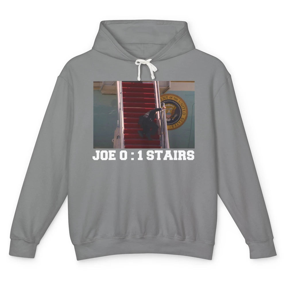 Funny Joe Biden Falling Down Stairs Anti Biden Liberal Gift Unisex Lightweight Hoodie