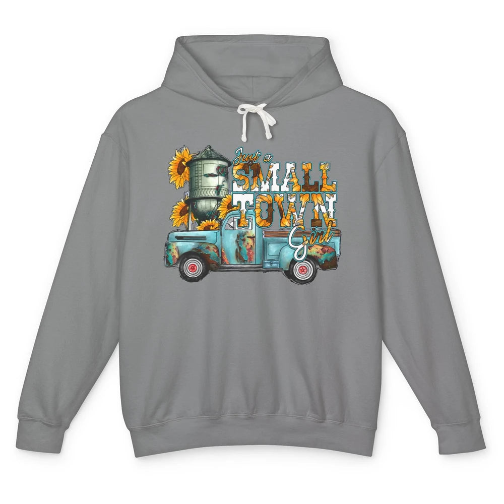 Leopard Sunflower Truck Just Small Town Girl Western Cowgirl Unisex Lightweight Hoodie