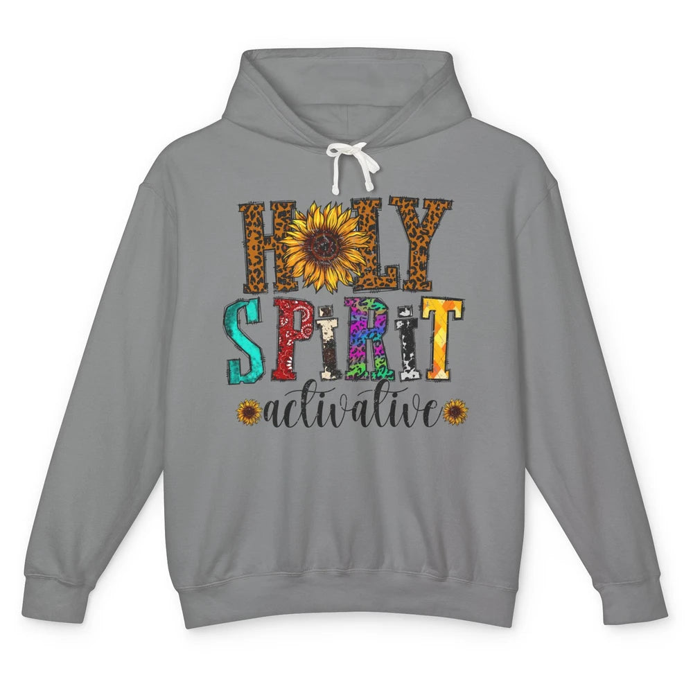 Leopard Sunflower Holy Spirit Activate Western Christian Unisex Lightweight Hoodie