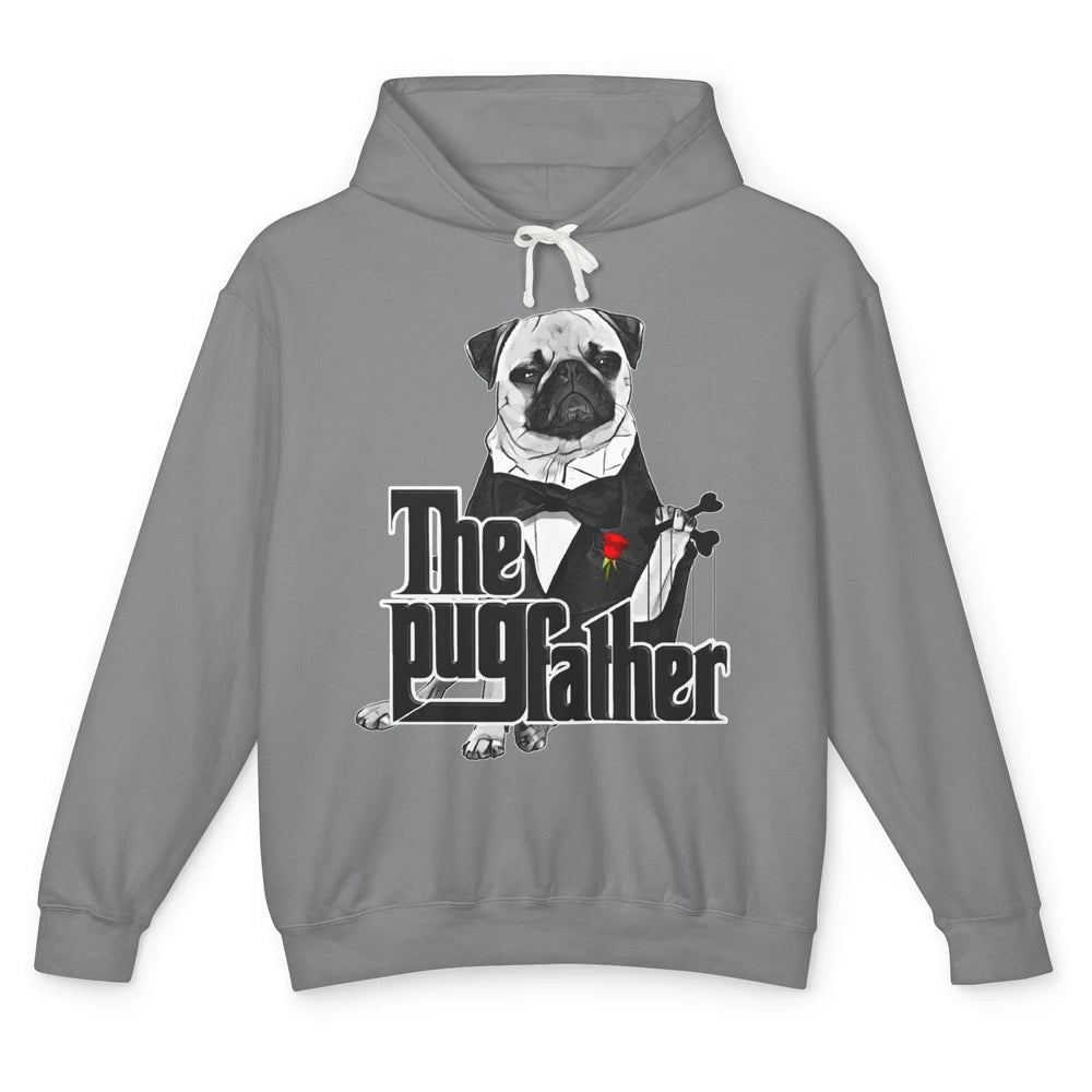 The PugFather Funny Puggy Face Pug Dad Dog Lovers Gifts Unisex Lightweight Hoodie