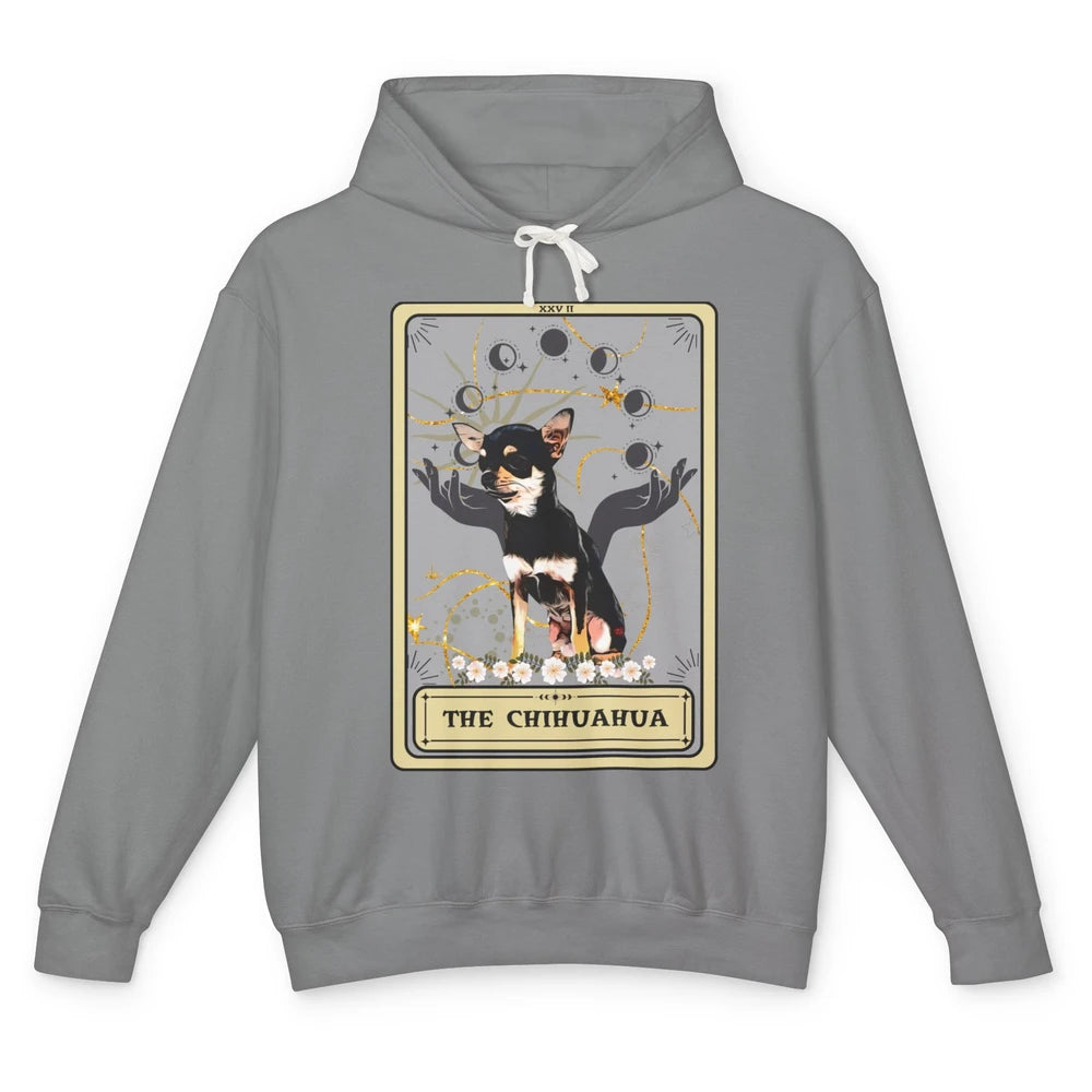 The Chihuahua Tarot Card Black Chihuahua Halloween Dog Mom Unisex Lightweight Hoodie