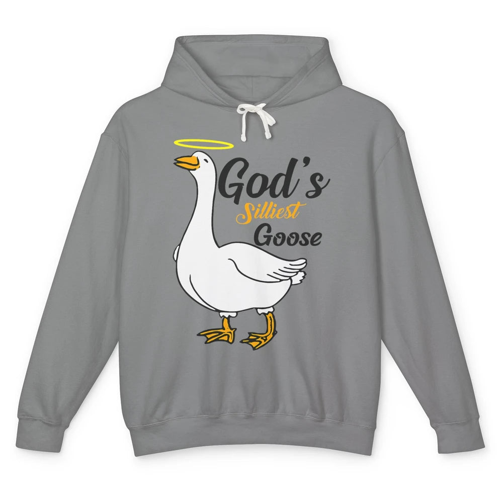 Funny Gods Silliest Goose Jesus Humor Geese Sarcastic Pun Unisex Lightweight Hoodie