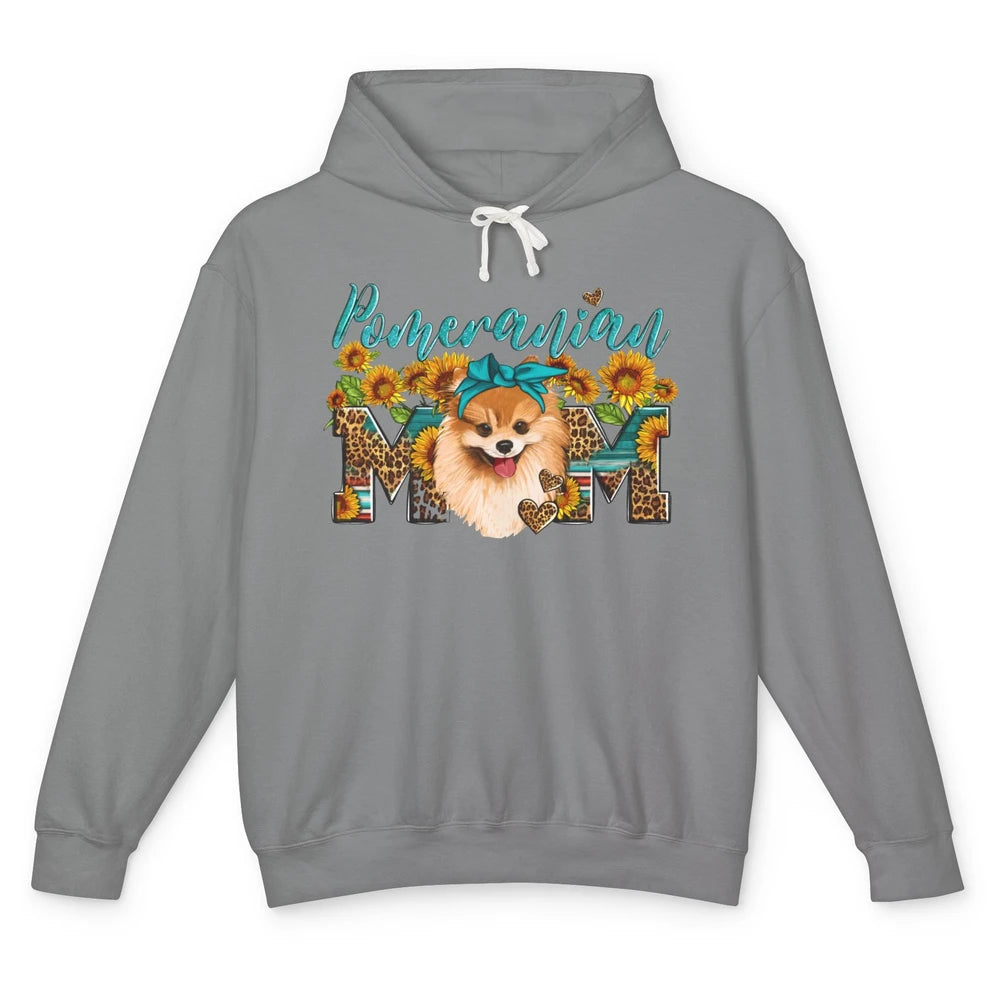 Sunflower Leopard Pomeranian Mom Western Pomeranian Dog Lady Unisex Lightweight Hoodie