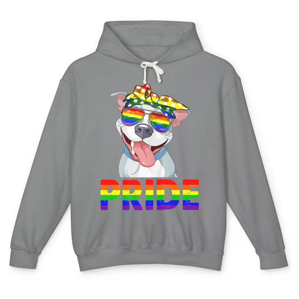 Pitbull Pride Dog Mom LGBT Gay Pride Month Unisex Lightweight Hoodie