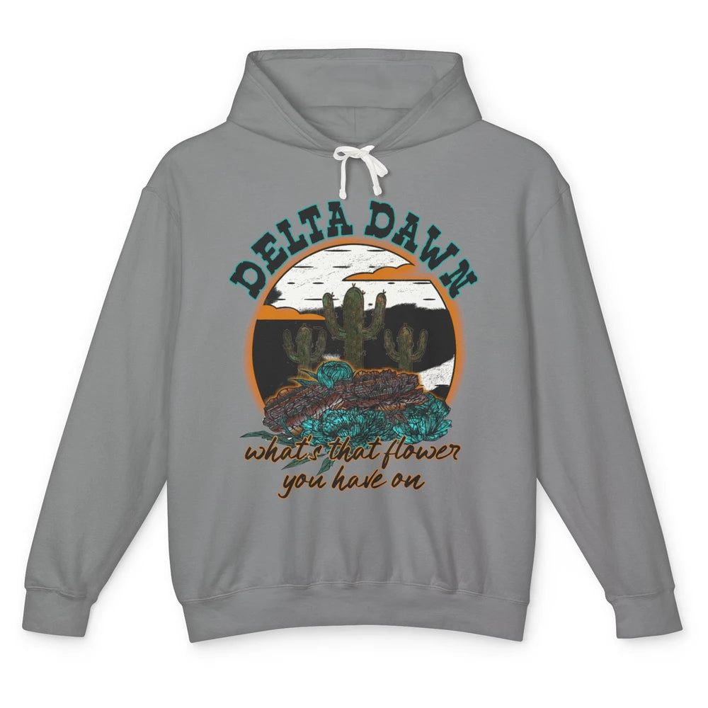 Retro Desert Night Delta Dawn What's That Flower Western Unisex Lightweight Hoodie