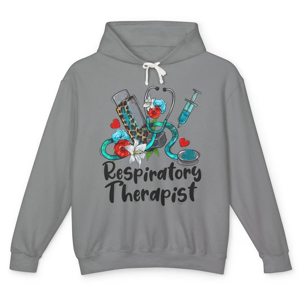 Respiratory Therapist Leopard Stethoscope Western Country RT Unisex Lightweight Hoodie