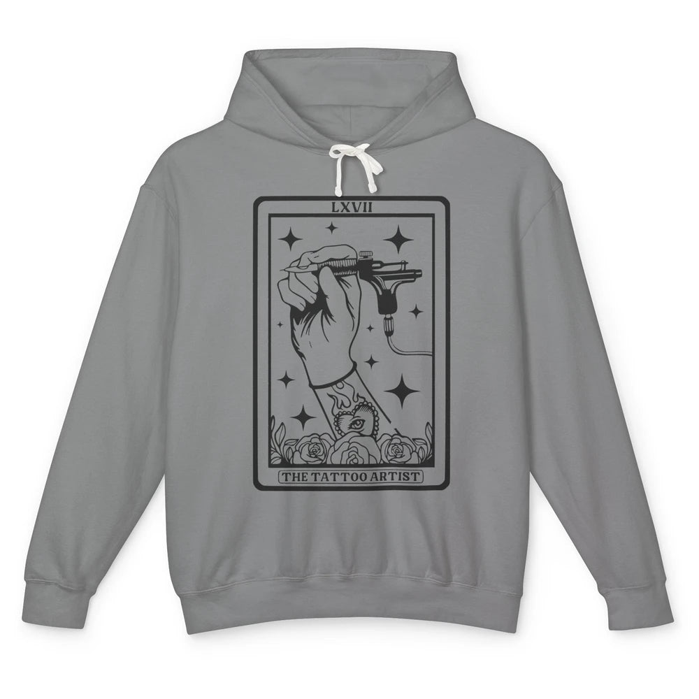 Tattoo Artist Tarot Card Beautician Tattoo Machine Halloween Unisex Lightweight Hoodie