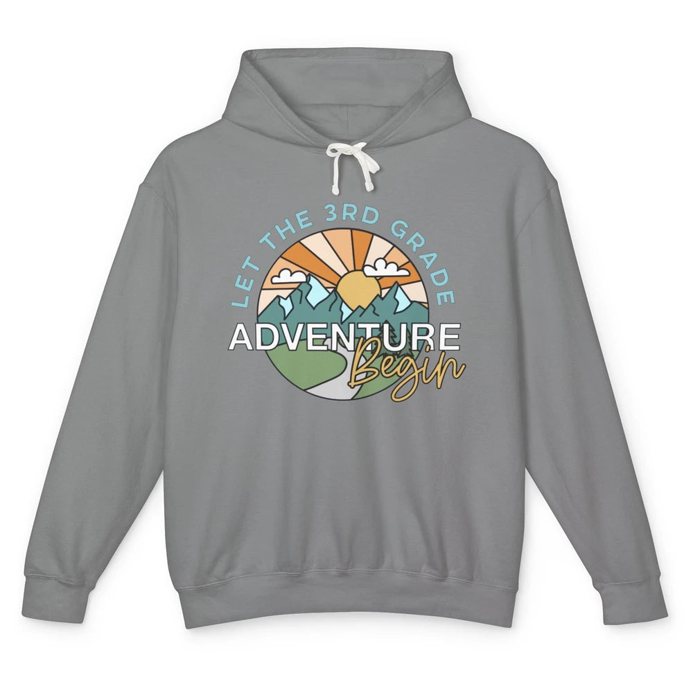 Vintage Back To School Let The 3rd Grade Adventure Begin Unisex Lightweight Hoodie