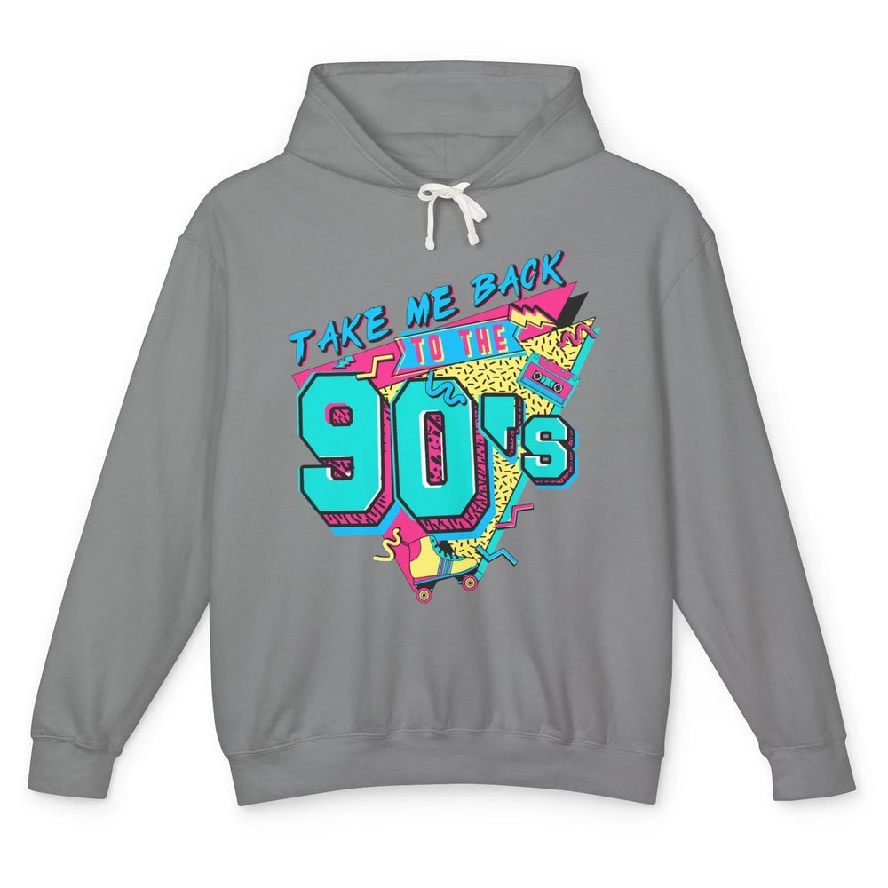 Vintage Take Me Back To The 90s Cassette Retro Rainbow Child Unisex Lightweight Hoodie