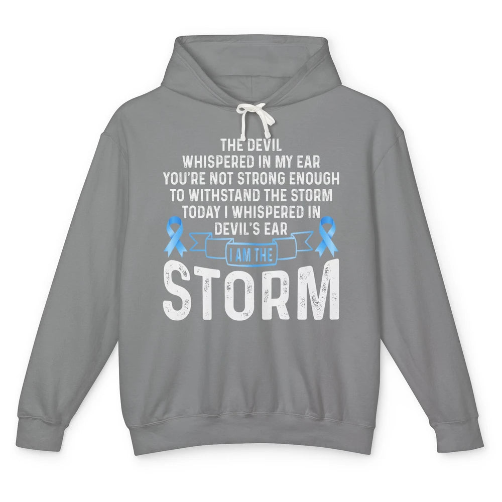 The Storm Retro Warrior Prostate Cancer Month Blue Ribbon Unisex Lightweight Hoodie