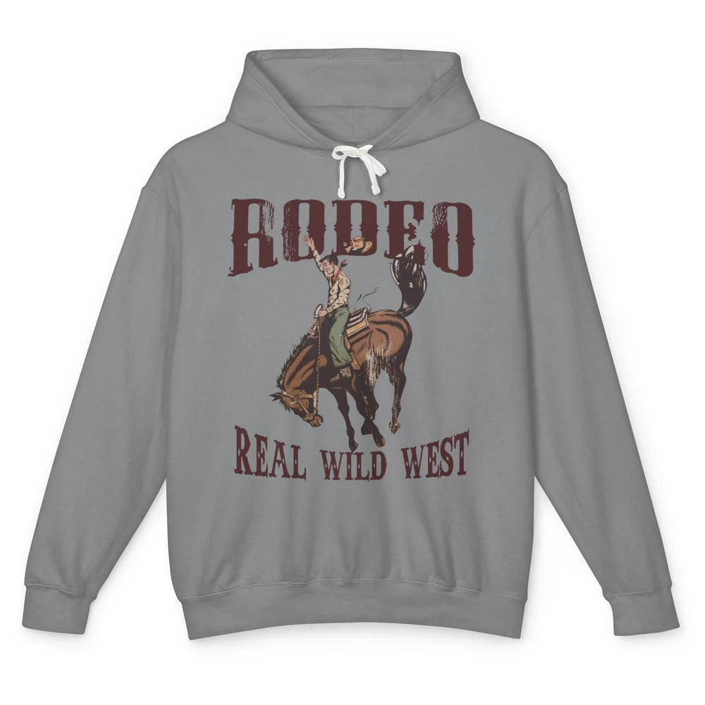 Retro Cowboy Hold Your Horses Real Wild West Country Cowgirl Unisex Lightweight Hoodie