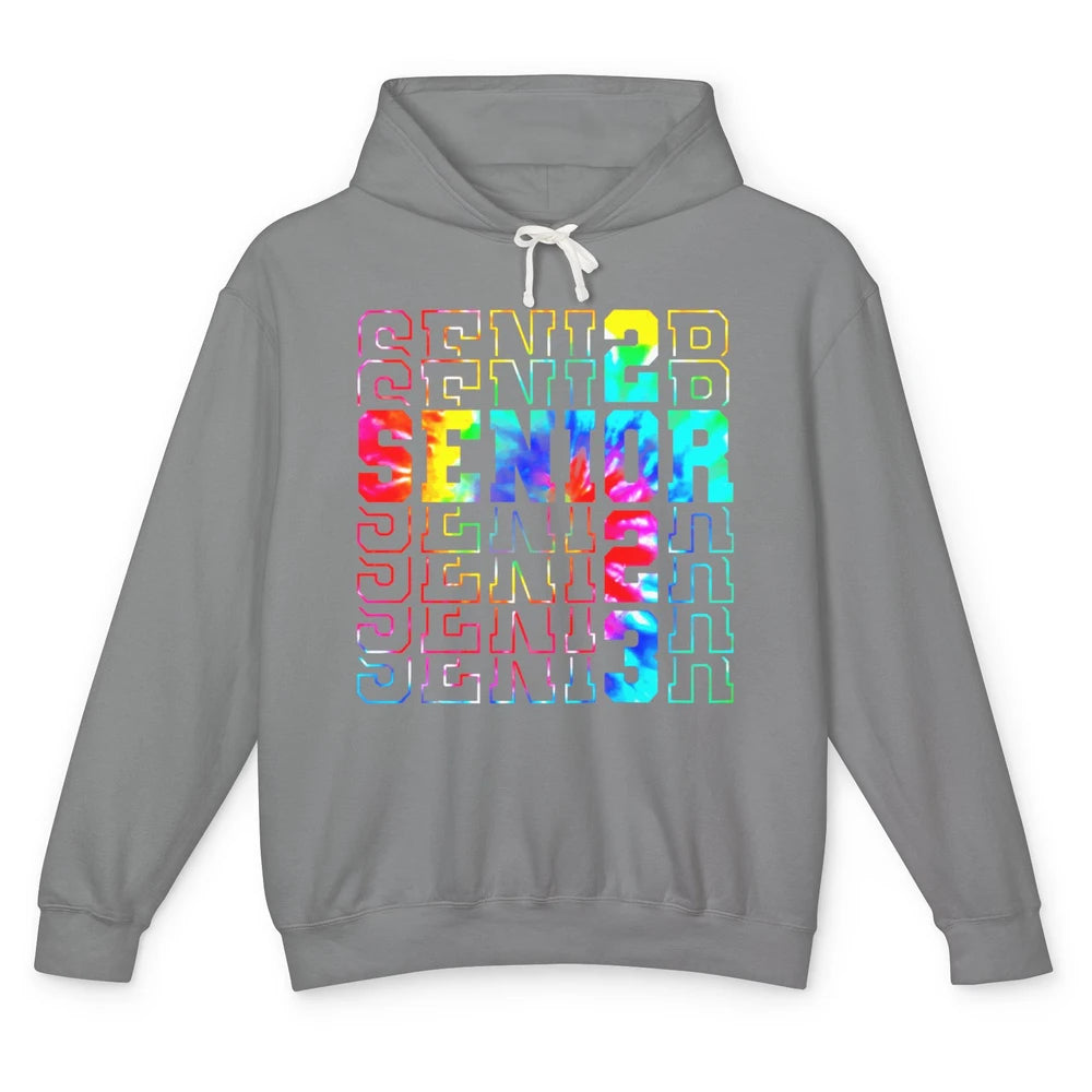 Tie Dye Senior 2023 Class Of 2023 Graduate Bachelor Gift Unisex Lightweight Hoodie