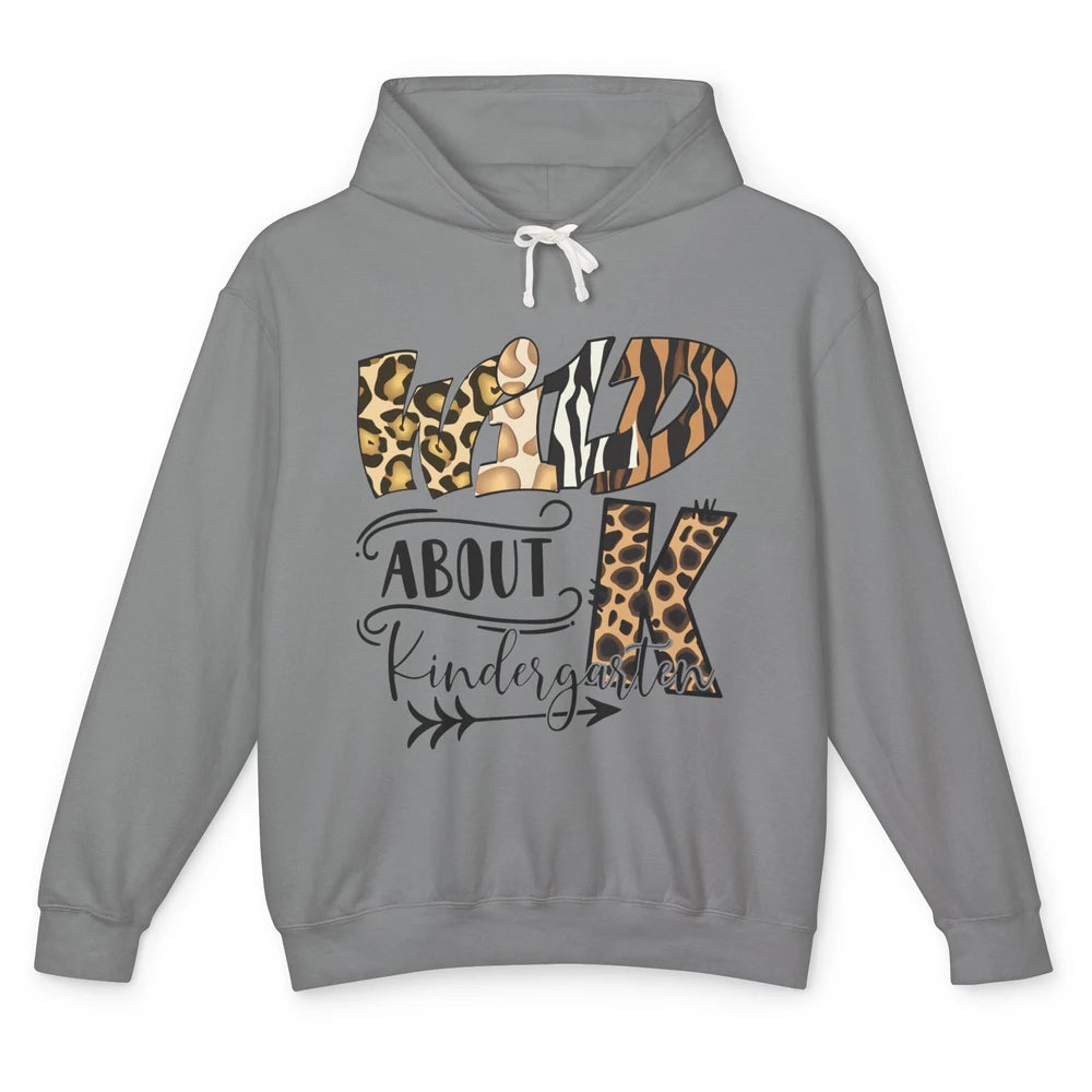 Wild About Kindergarten Back To School Student Teacher Gift Unisex Lightweight Hoodie