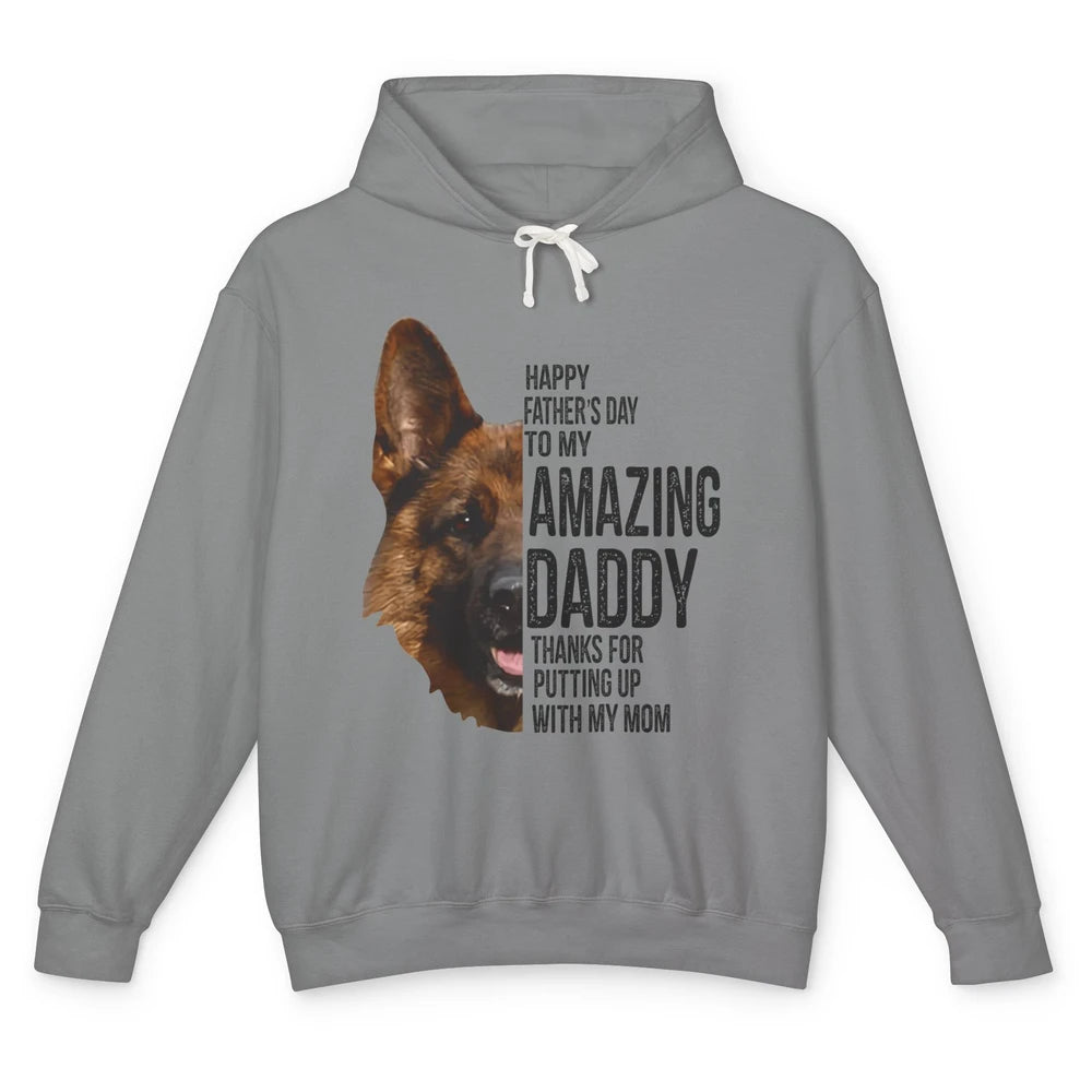 German Shepherd Dad Happy Fathers Day To My Amazing Dad Dog Unisex Lightweight Hoodie