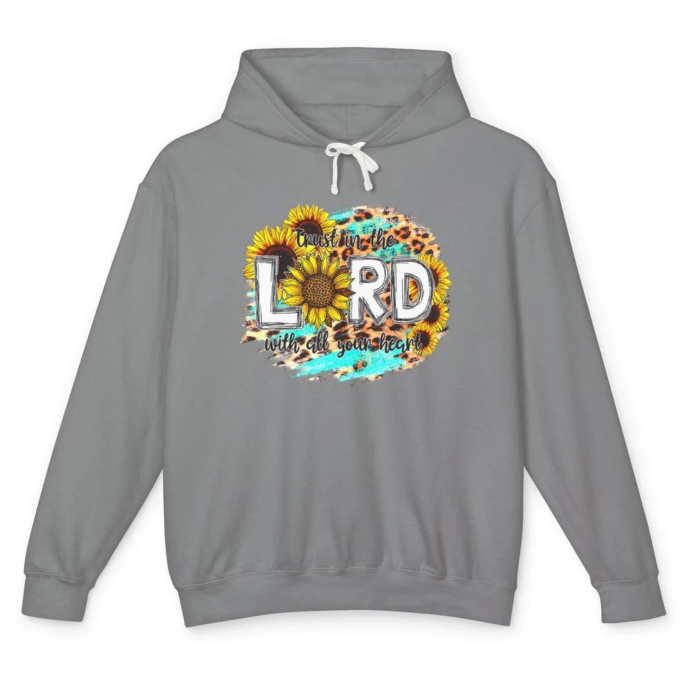 Trust In Lord Leopard Sunflower God Christian Jesus Christ Unisex Lightweight Hoodie