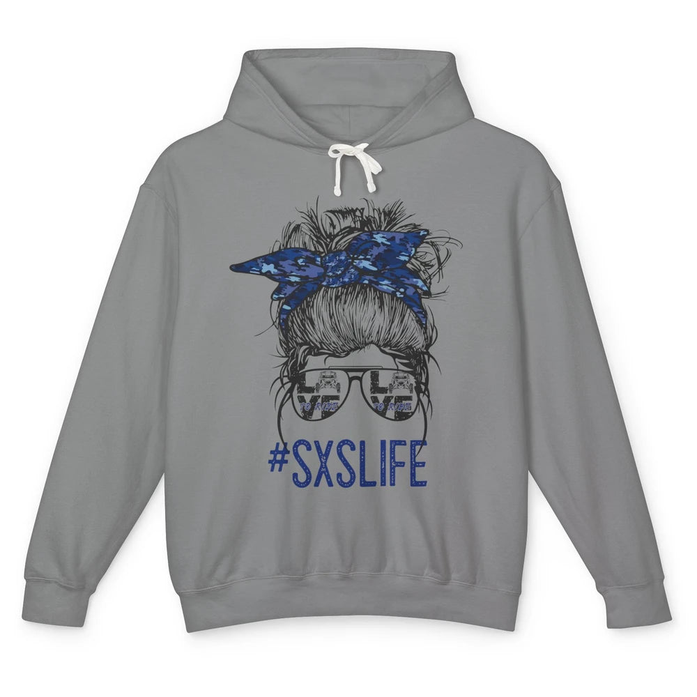 Messy Bun Hair SXS Life Side By Side Riders Girl Riding Gift Unisex Lightweight Hoodie