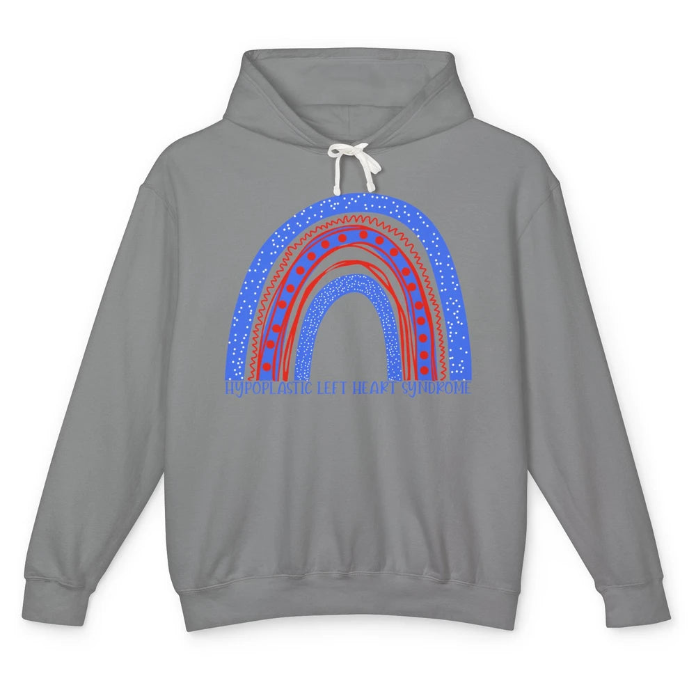 Hypoplastic Left Heart Syndrome Awareness Red Blue Rainbow Unisex Lightweight Hoodie