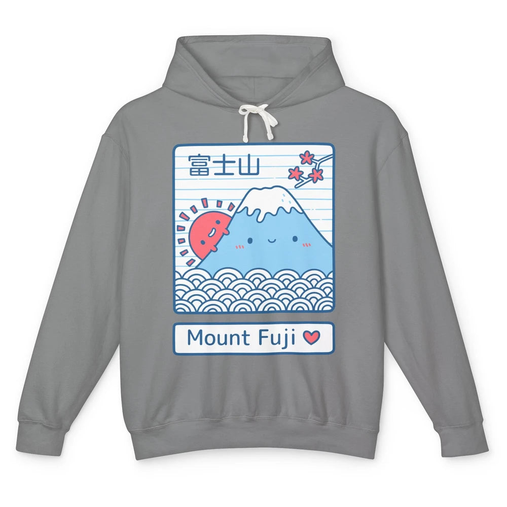 Cute Kawaii Mount Fuji The Highest Mountain In Japan Tokyo Unisex Lightweight Hoodie