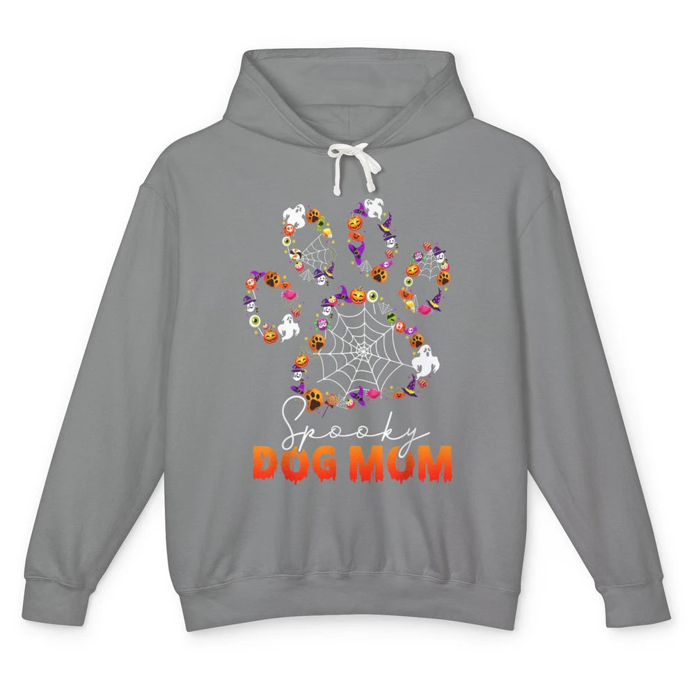 Cute Dog Mom Paw Mother Spider Happy Halloween Spooky Season Unisex Lightweight Hoodie