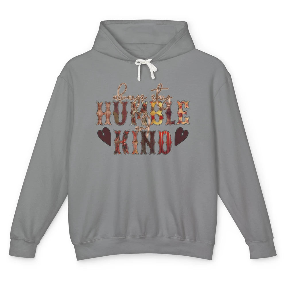 Retro Always Stay Humble And Kind Turquoise Western Country Unisex Lightweight Hoodie