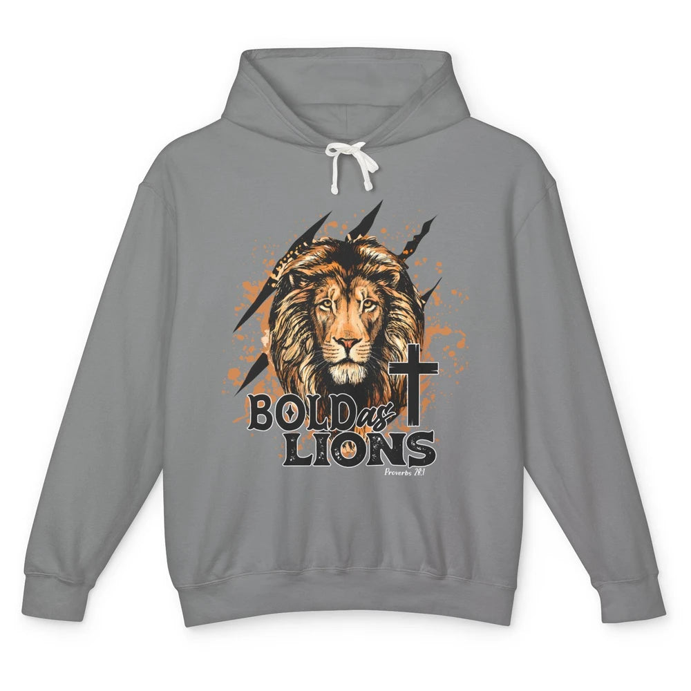 Bold As Lion Of Judah Bible Verse Christian Faith Religious Unisex Lightweight Hoodie