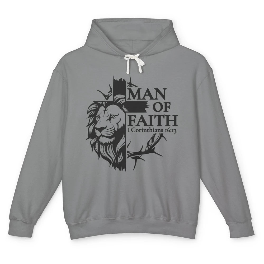 Yeshua Lion Of Judah Man Of Faith Bible Christian Religious Unisex Lightweight Hoodie