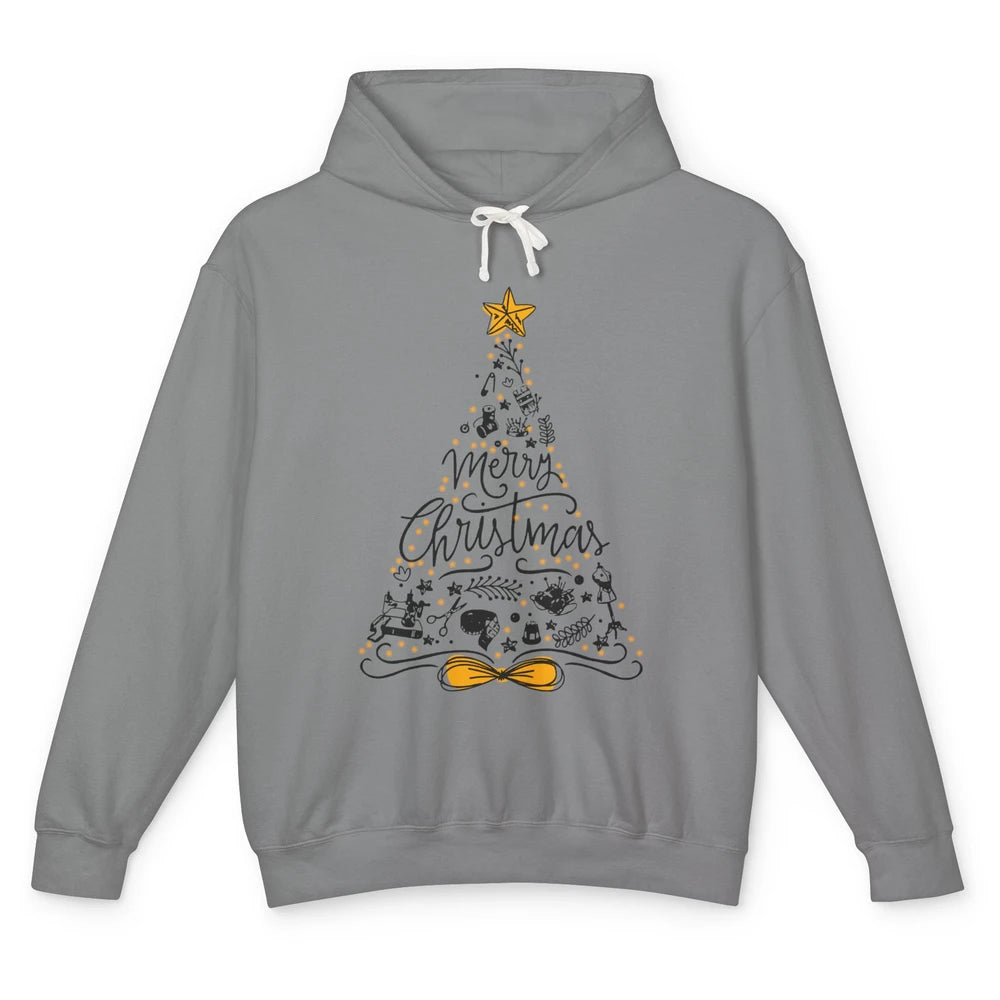 Funny Sewing Merry Christmas Tree Quilting Symbols Christmas Unisex Lightweight Hoodie